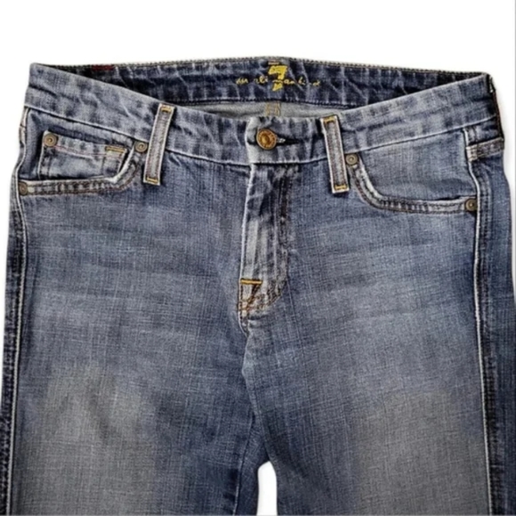 7 For All Mankind Jeans "A" Pocket Bootcut Low-Rise Medium Wash sz 28 - Picture 7 of 14